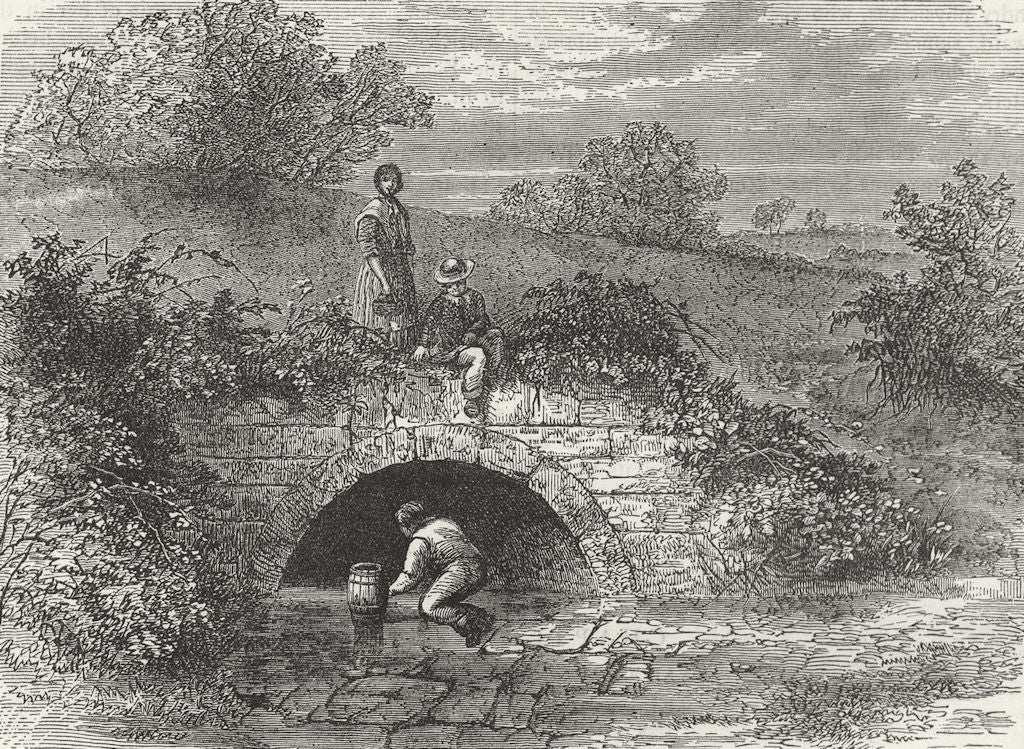 HAMPSTEAD. Rosslyn Hill. Shepherd's Well in 1820 1880 old antique print